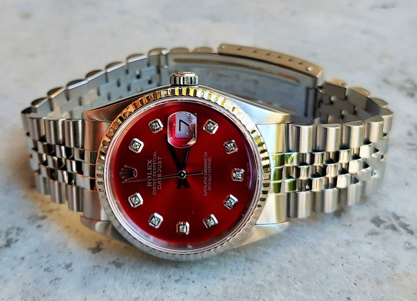 Rolex 36mm Datejust 16234 Red Diamond jubilee