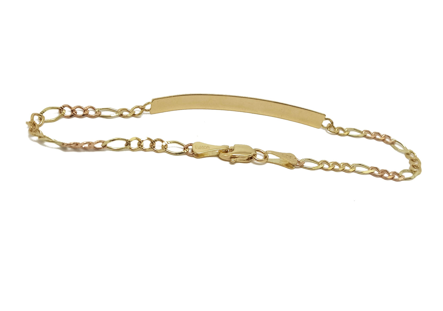 14k Yellow Gold Plate Link Bracelet