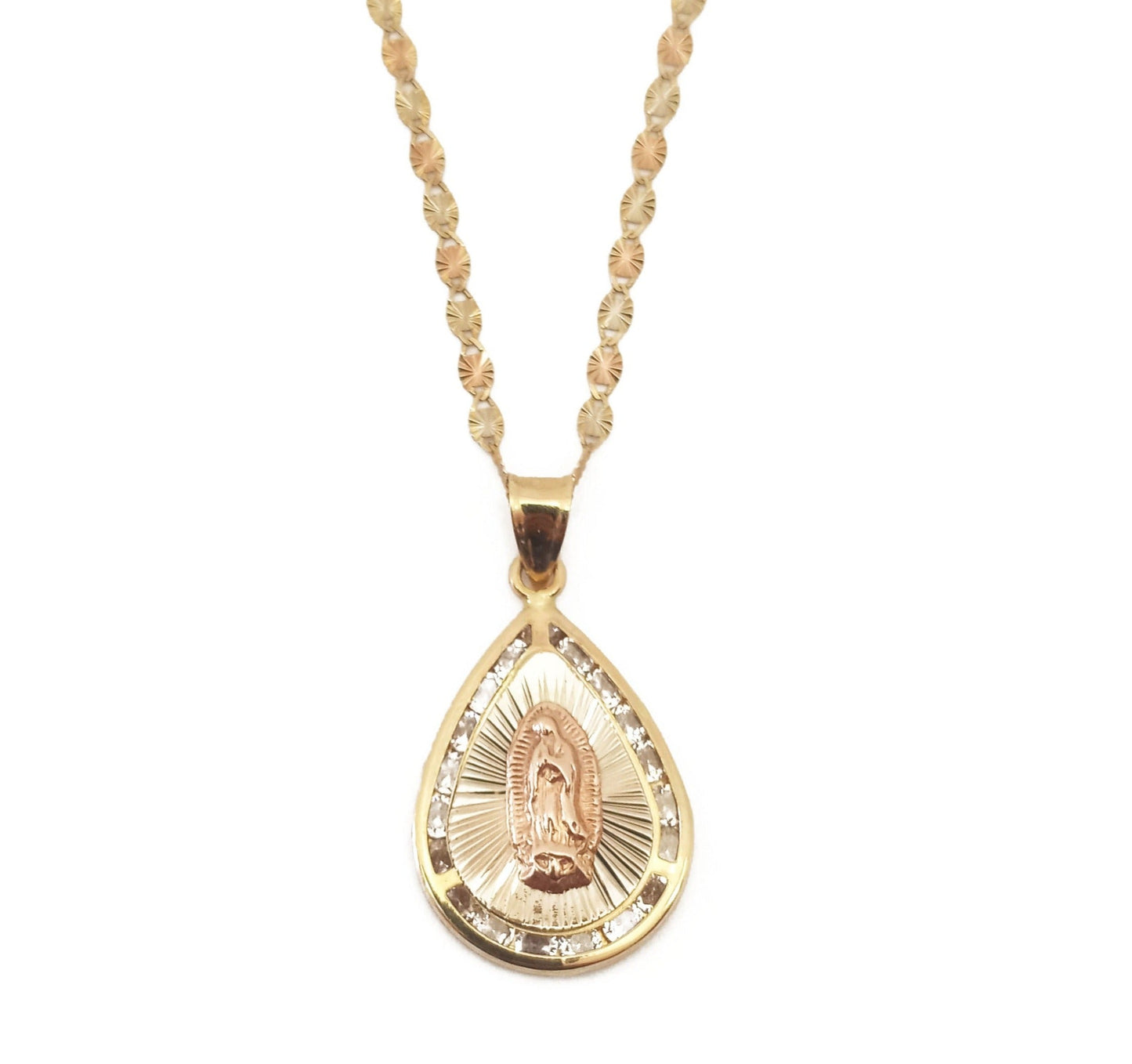 14K Two-Tone Gold ZC Virgen Pendant