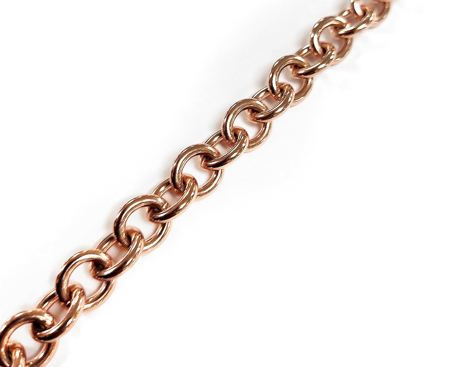Tiffany&Co. 925 Silver Heart Charm Rose Gold-Plated Bracelet