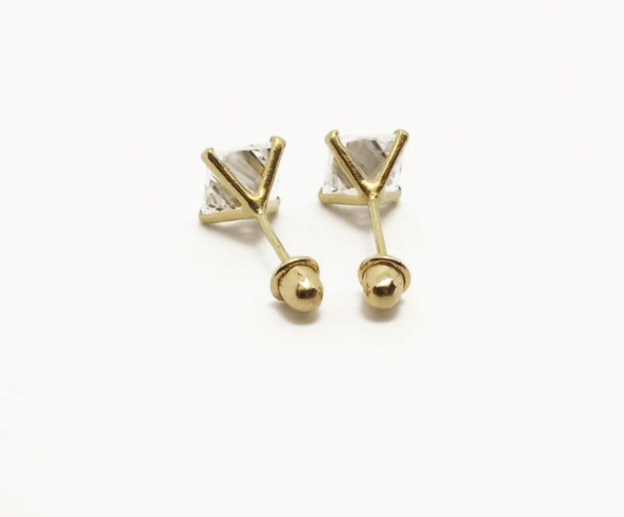 14K Yellow Gold ZC Stud Earrings