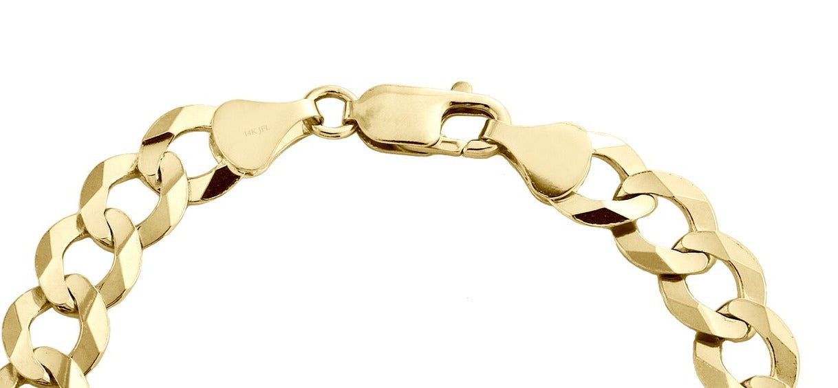 14K Unisex Yellow Gold Curb Link Bracelet