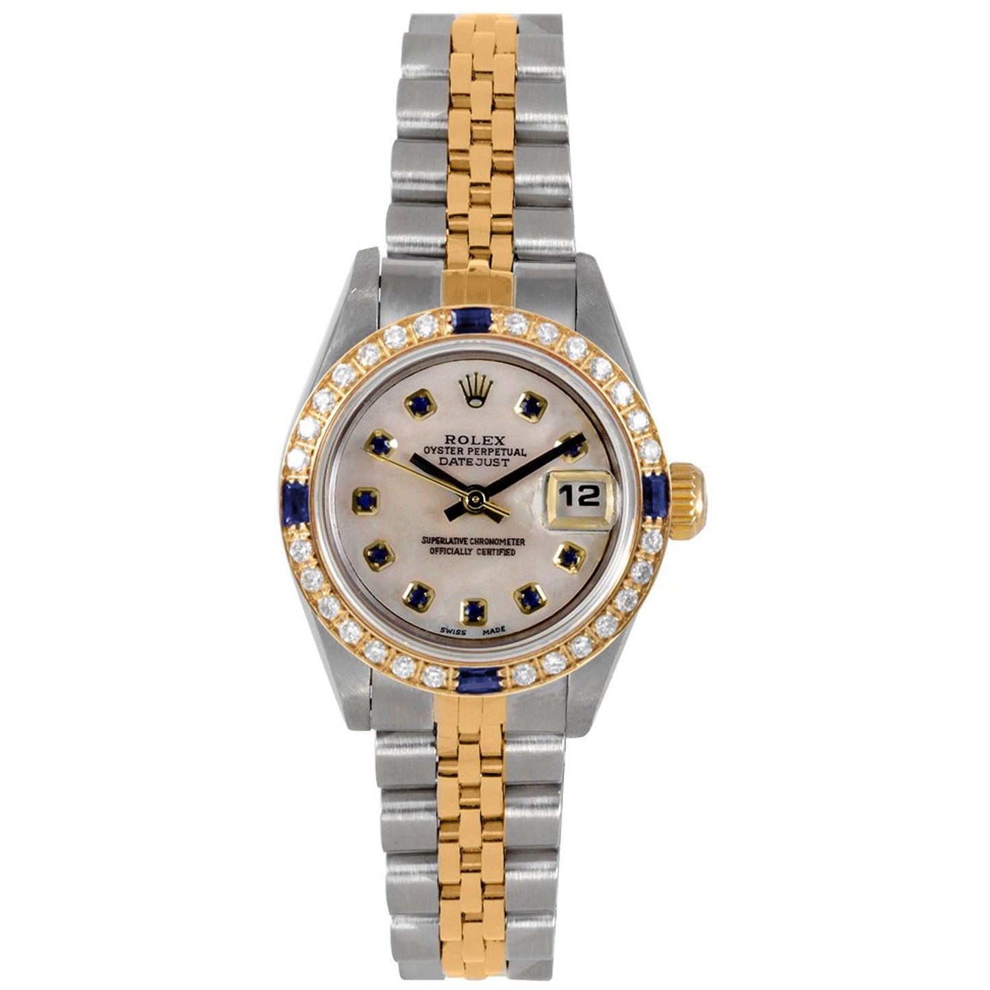 Rolex Ladies 26mm Datejust 69173 MOP Diamond sapphire Jubilee