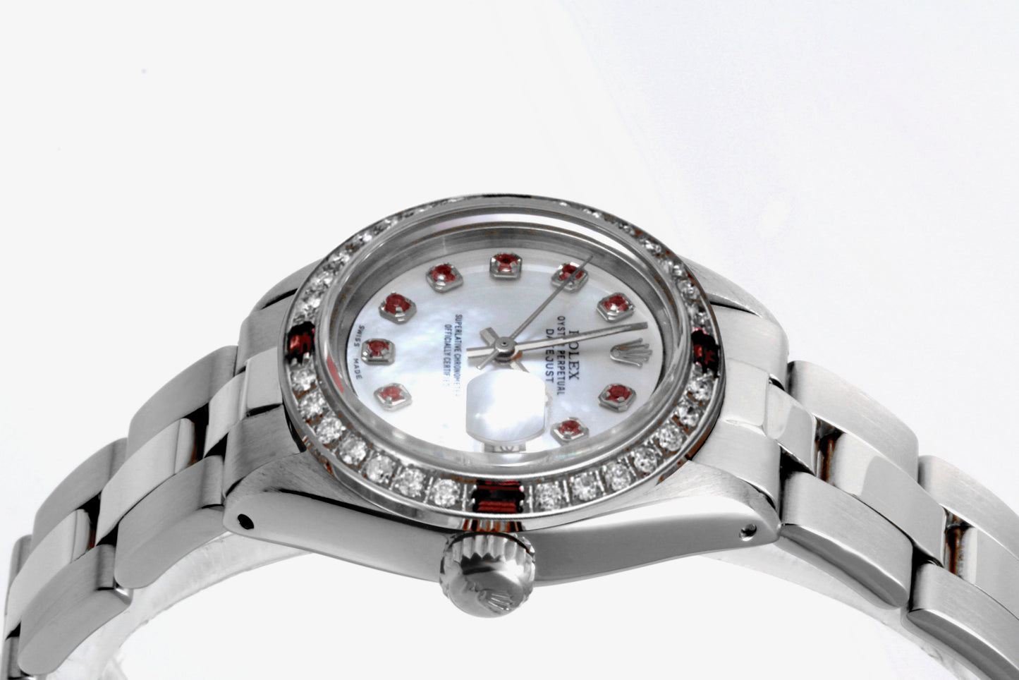 Rolex 26mm Ladies Datejust 6919 oyster MOP Ruby
