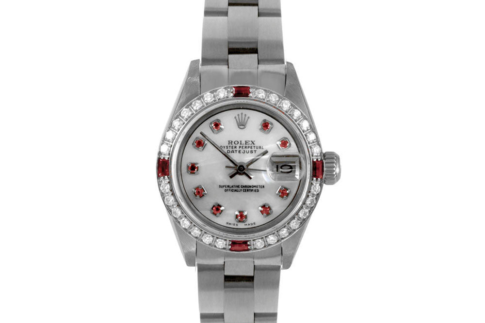 Rolex 26mm Ladies Datejust 6919 oyster MOP Ruby