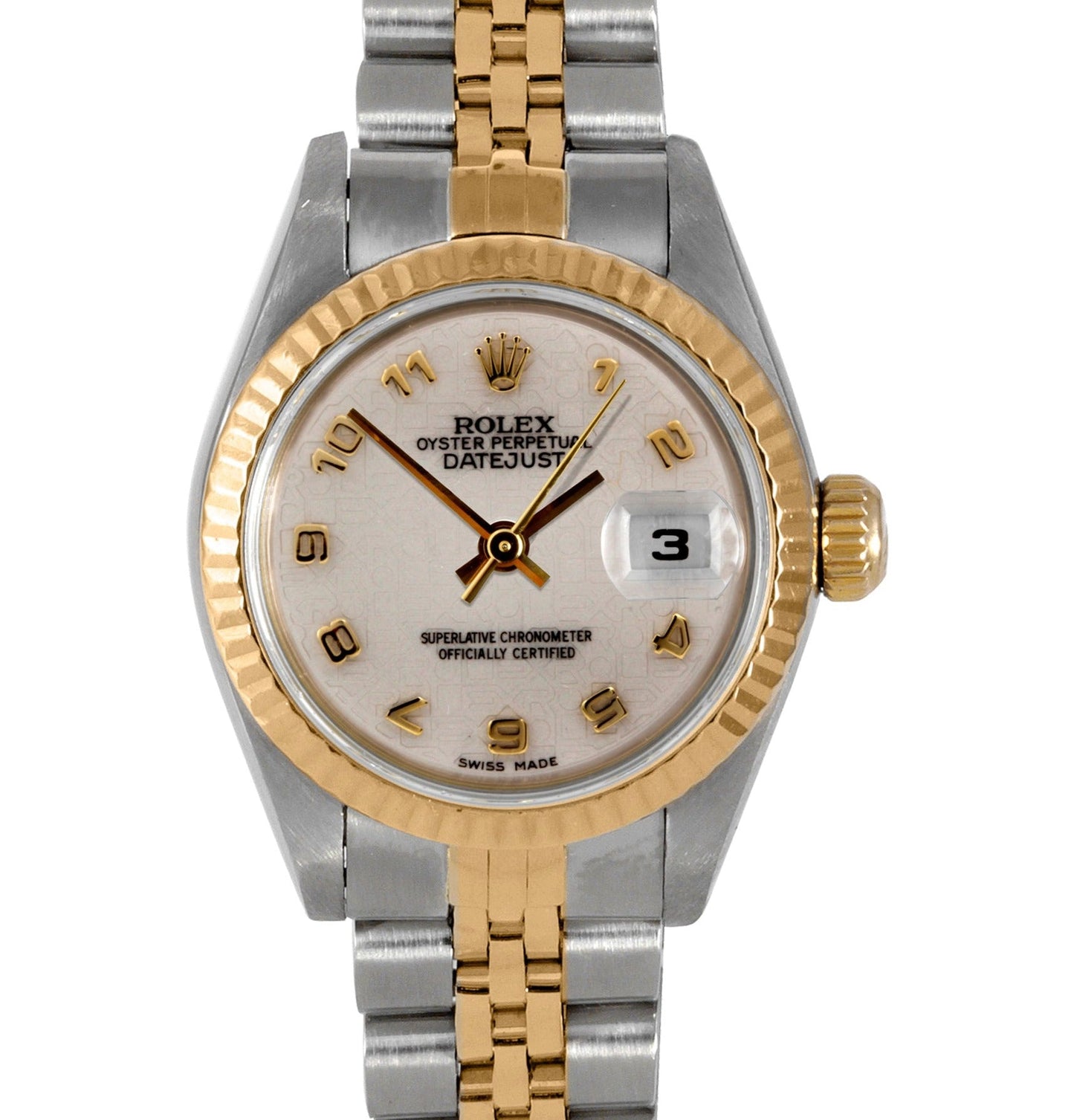 Rolex Ladies 26mm Datejust 6917 Arabic numeral Fluted Jubilee