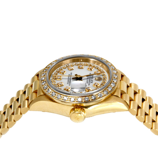 Rolex 26mm Ladies 69178 Datejust presidential String Diamond fluted