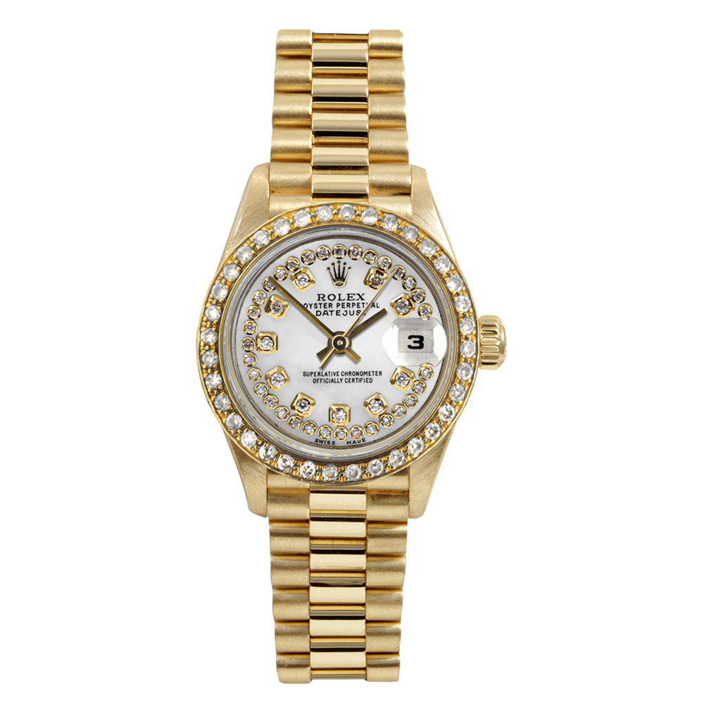 Rolex 26mm Ladies 69178 Datejust presidential String Diamond fluted