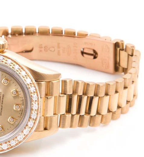 Rolex Ladies 26mm Datejust 6917 Champagne Diamond Presidential