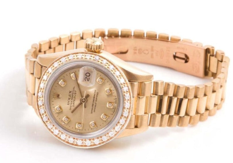 Rolex Ladies 26mm Datejust 6917 Champagne Diamond Presidential