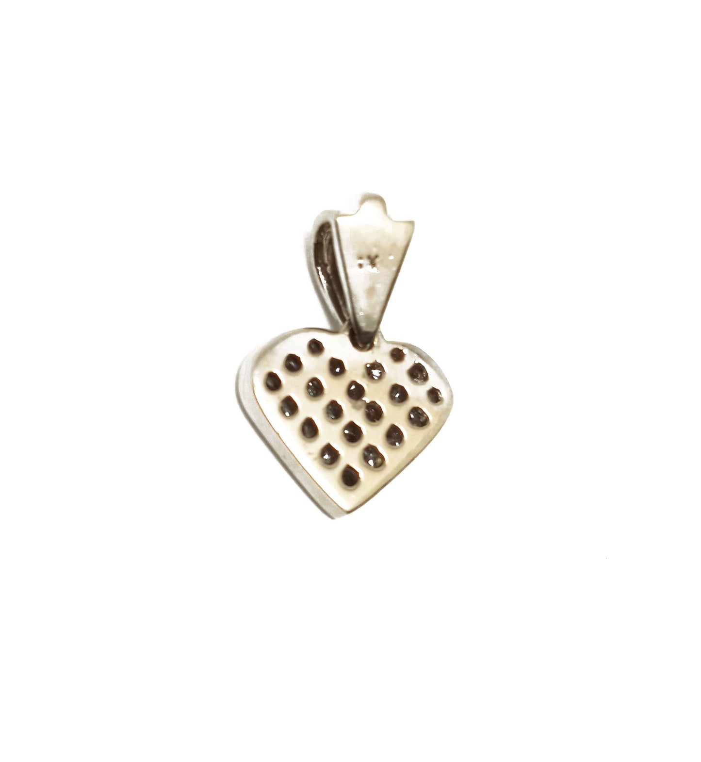14K White Gold Diamond Heart Pendant