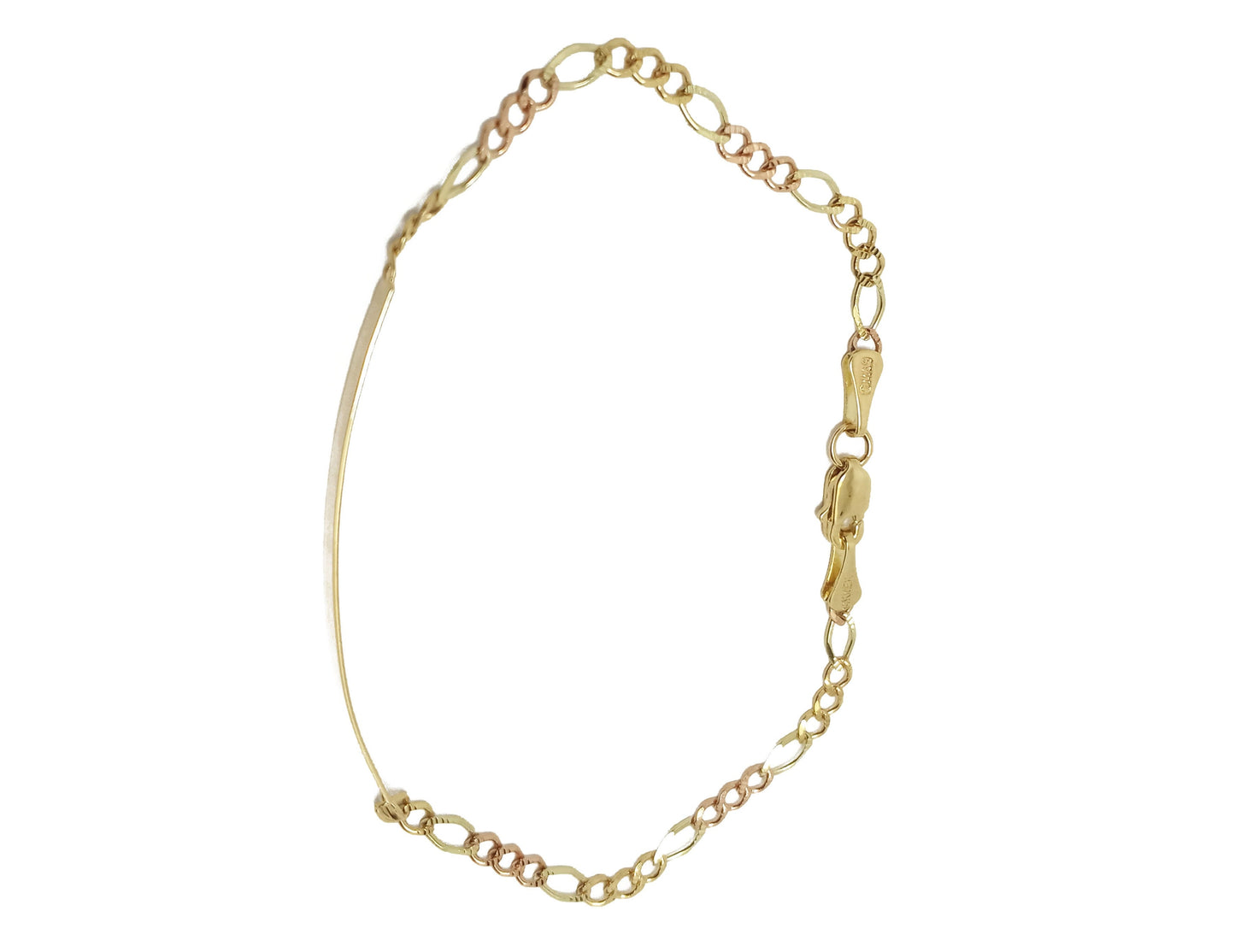 14k Yellow Gold Plate Link Bracelet