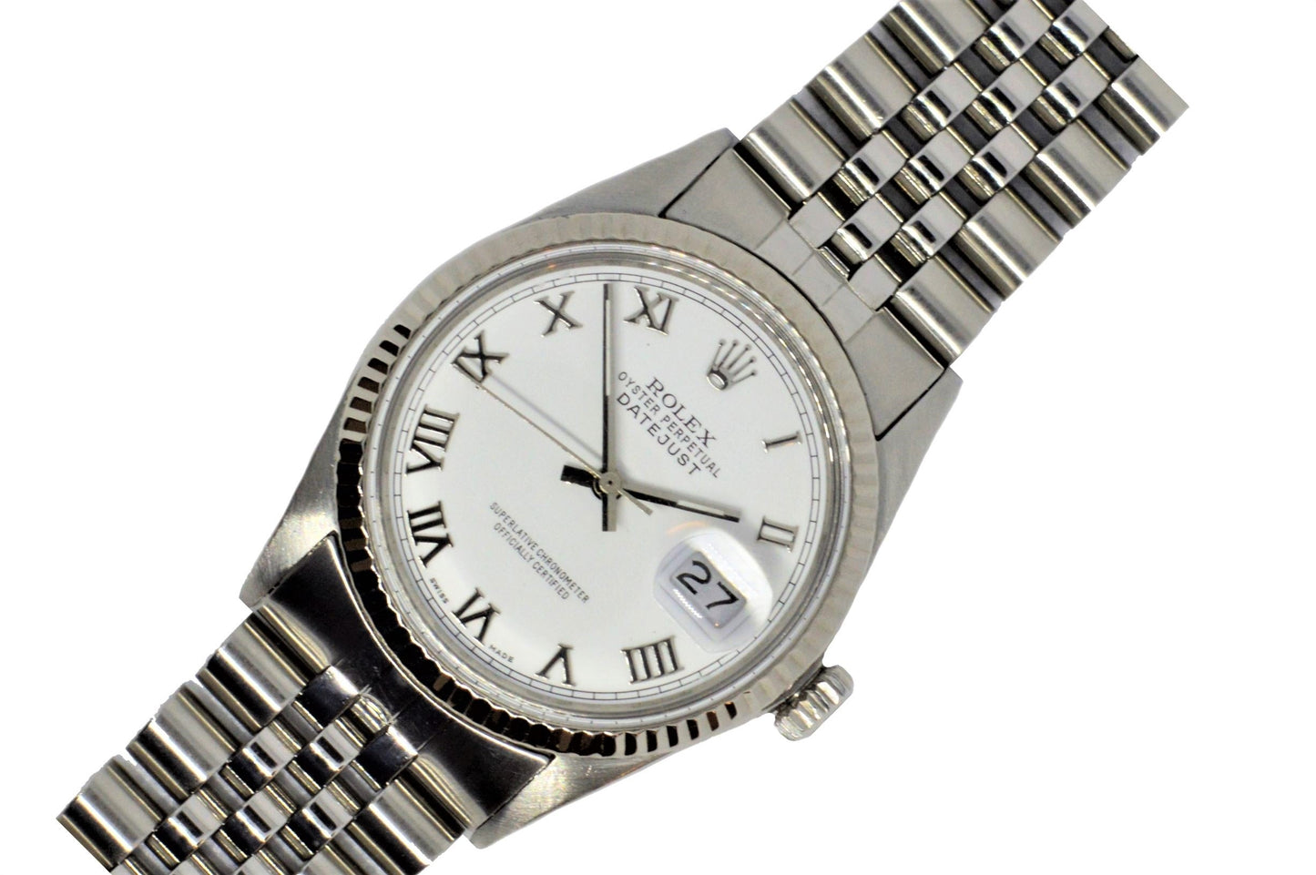 Rolex Mens 36mm Datejust 16014 Roman Numeral