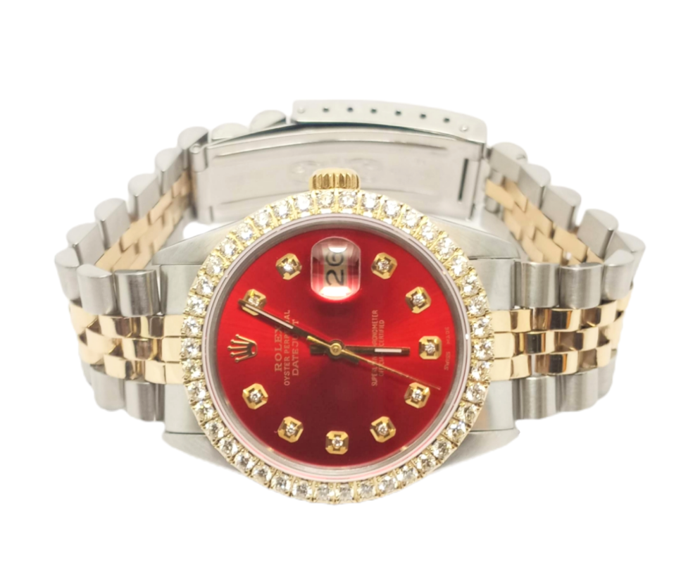 Rolex Men's 36.mm Datejust 16233 Red Diamond two tone Jubilee
