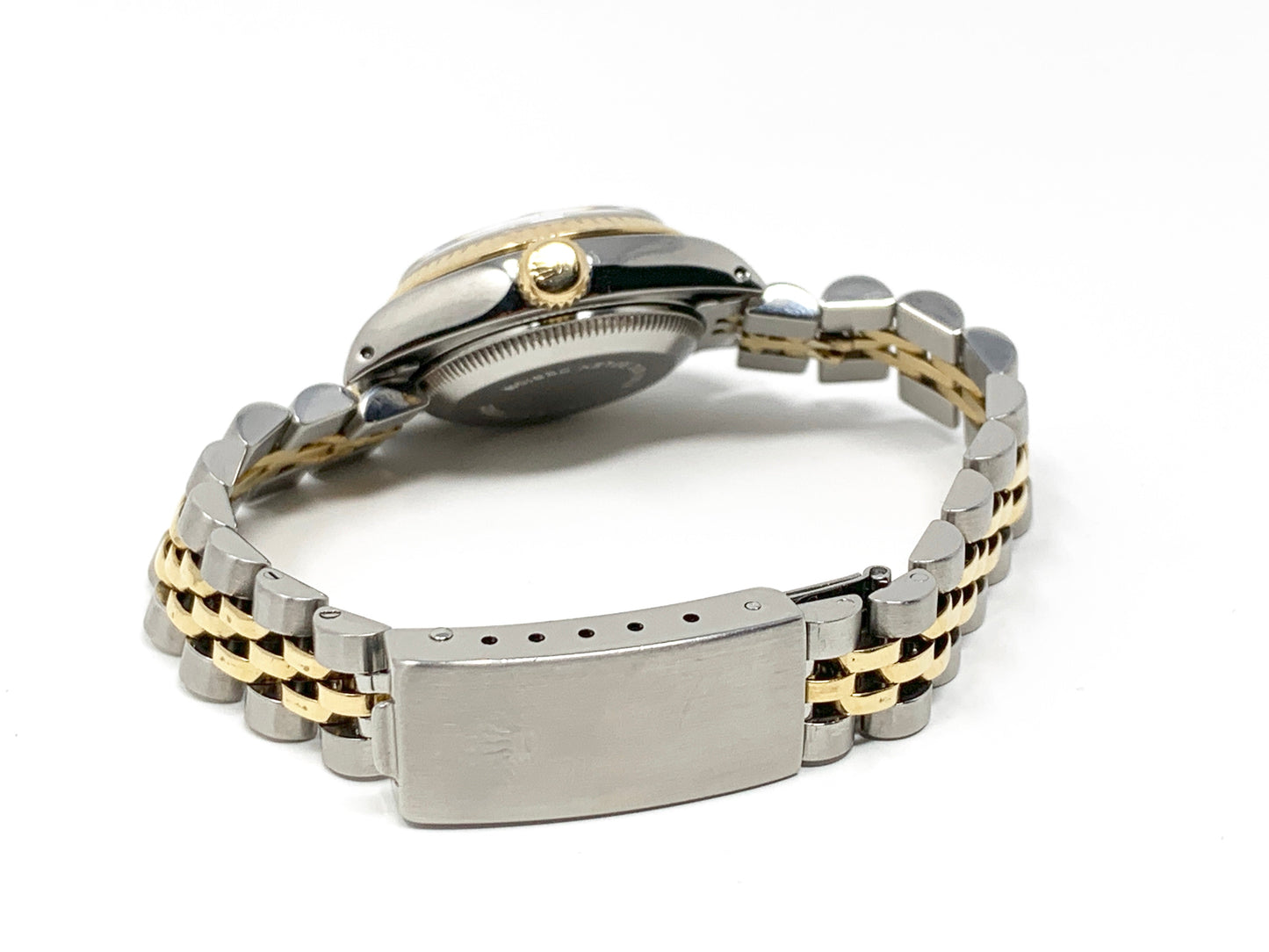 Rolex ladies datejust 69173 (T.T) yellow gold fluted bezel & black diamond dial - Luxury Diaz