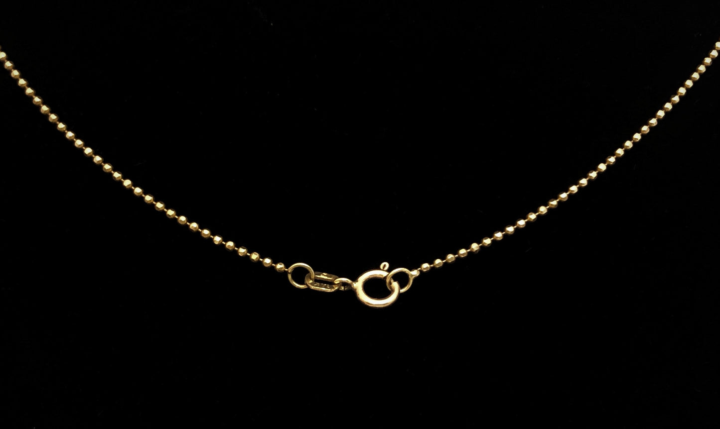 Ladies 14k yellow ball drop 3 tone necklace - Luxury Diaz