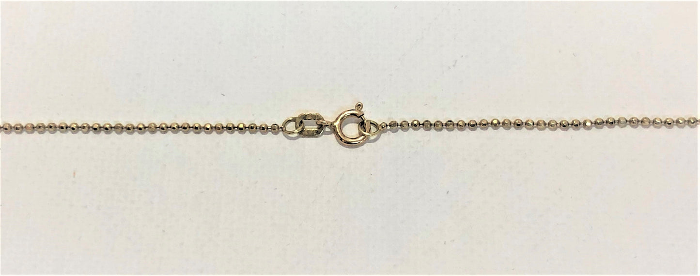 Ladies 14k yellow ball drop 3 tone necklace - Luxury Diaz