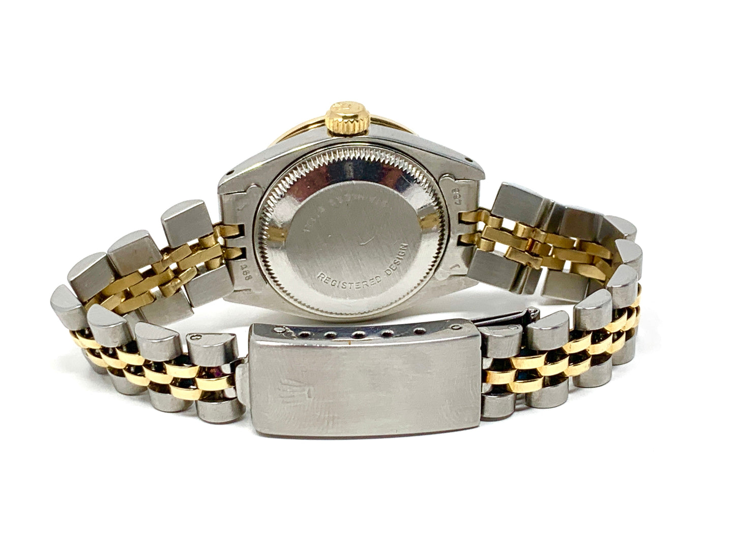 Rolex ladies datejust 6917 (T-T) silver diamond dial & yellow gold diamond bezel - Luxury Diaz