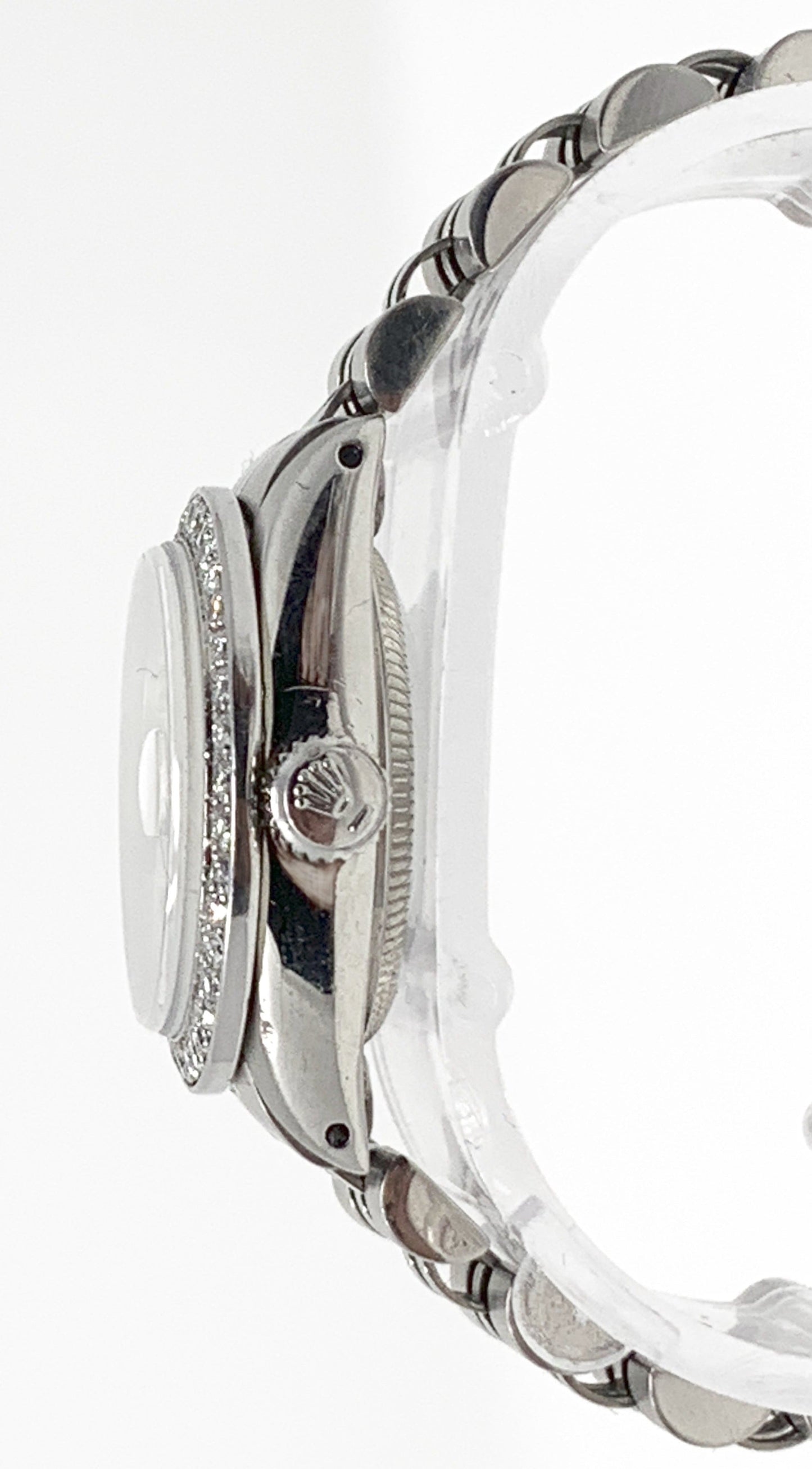 Rolex ladies datejust 6917 (S.S) steel diamond bezel & silver diamond dial jubilee - Luxury Diaz