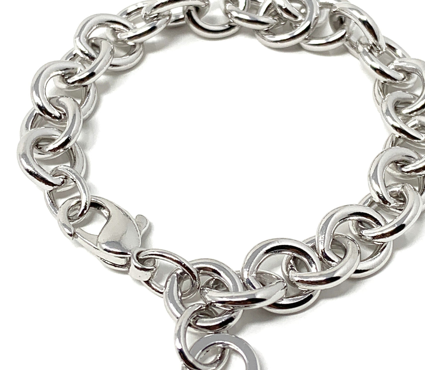 Tiffany&co ladies .925 silver white gold plated heart bracelet - Luxury Diaz