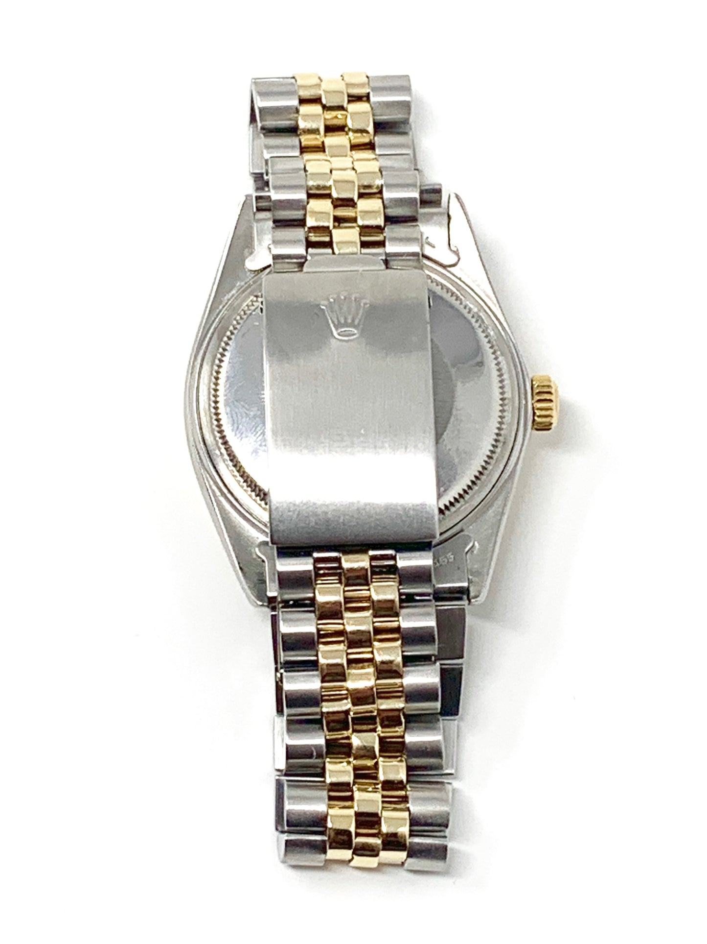 rolex mens datejust 16013 (T.T) fluted gold bezel & mother of pearl diamond dial - Luxury Diaz