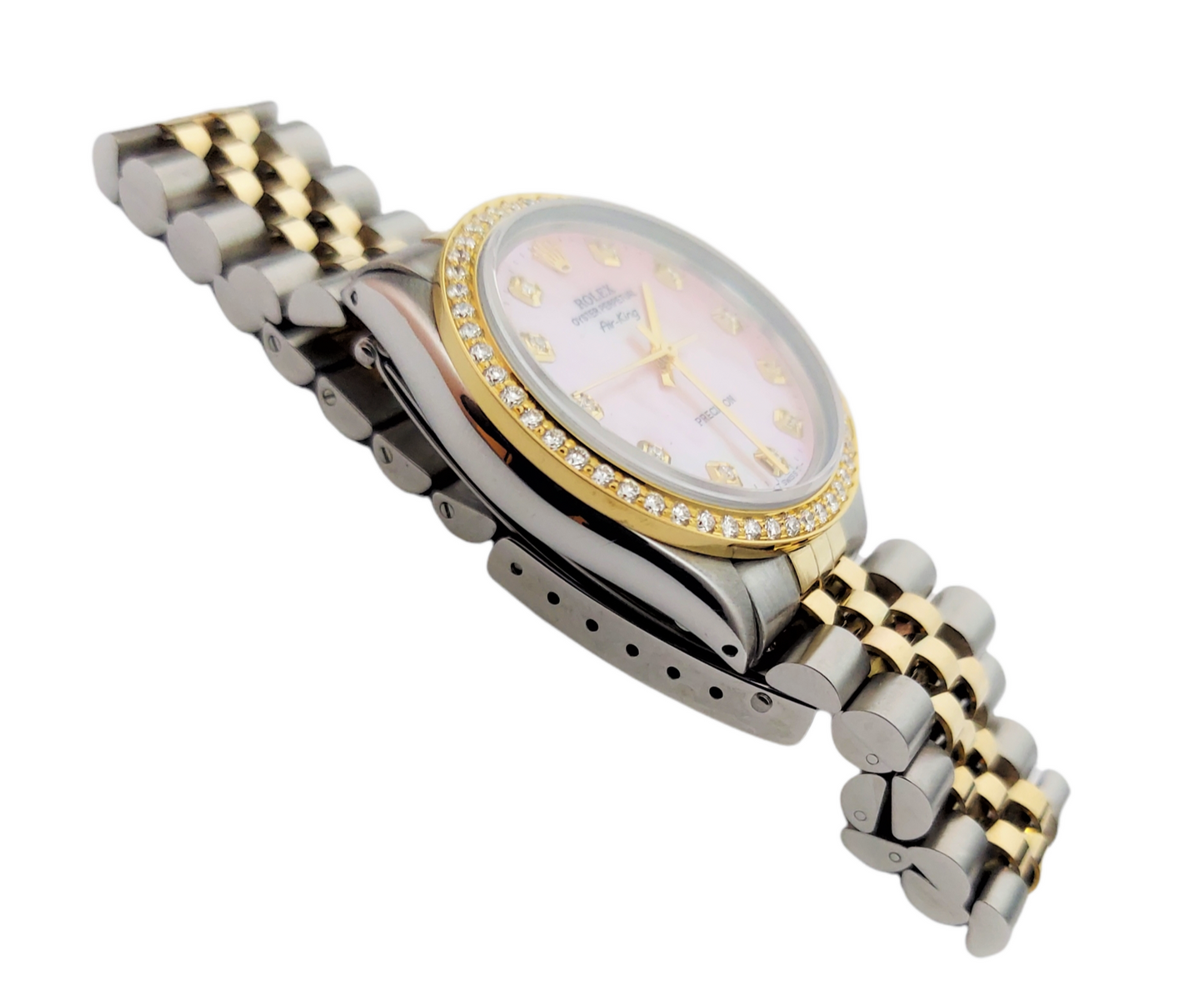 Rolex 34mm Air-King 5500 Pink Mother of Pearl Diamond jubilee