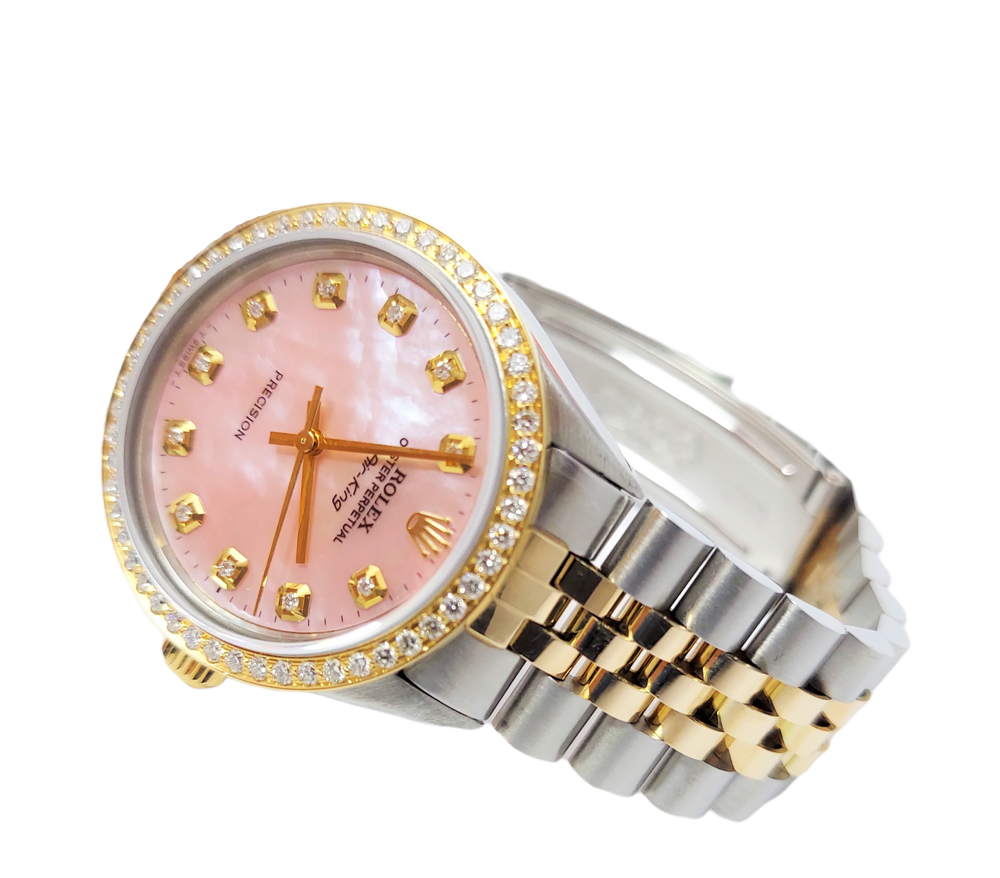 Rolex 34mm Air-King 5500 Pink Mother of Pearl Diamond jubilee