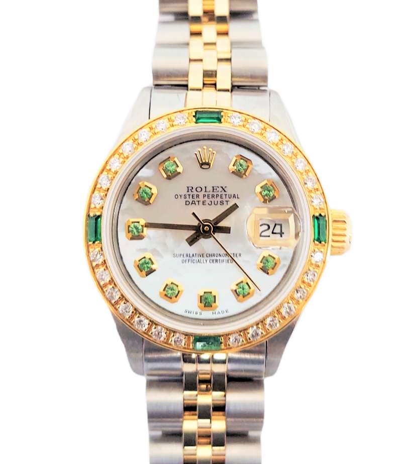 Rolex Ladies 26mm Datejust 6917 Emerald MOP diamond