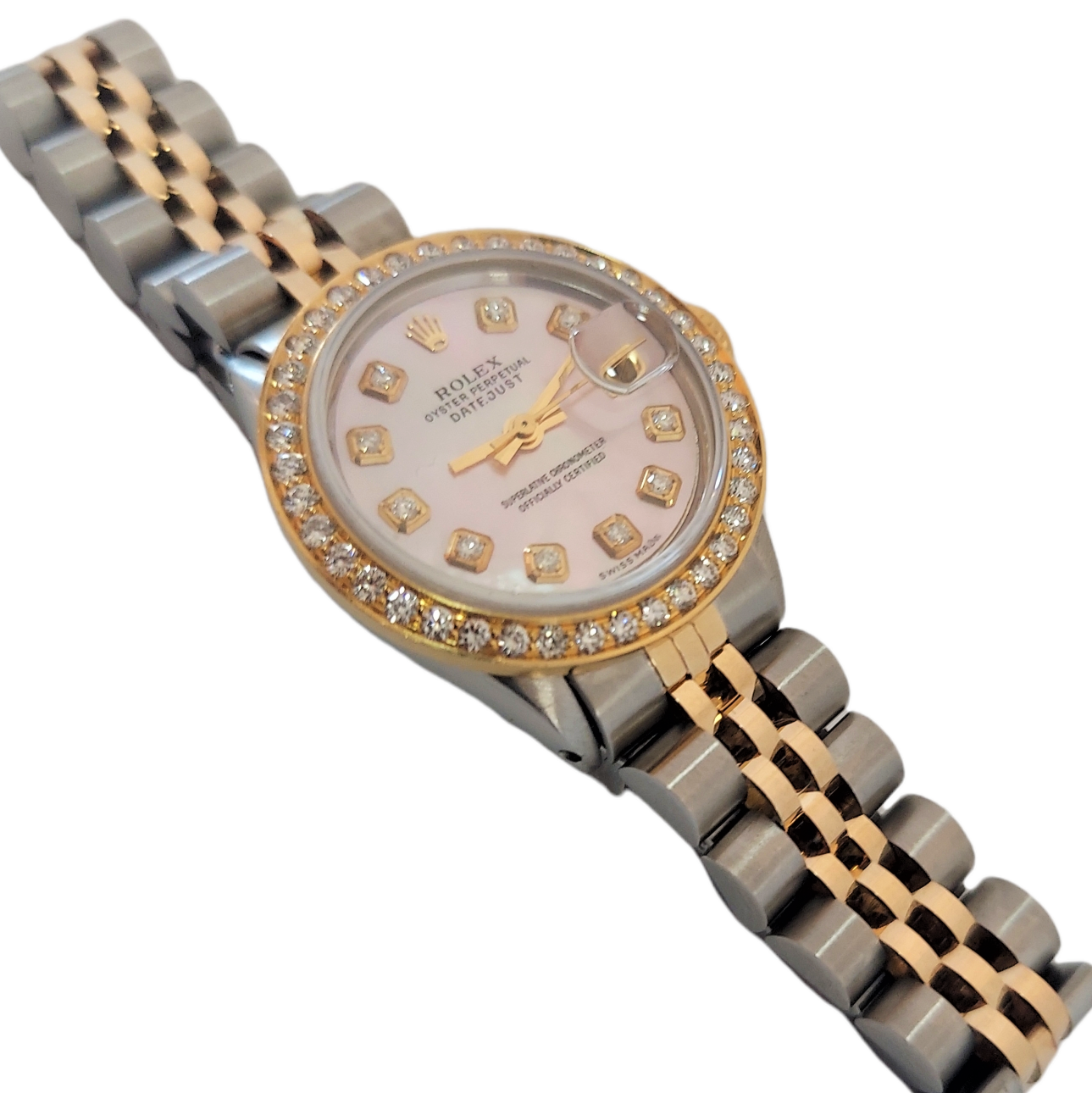 Rolex Ladies 26mm Datejust 6517 Custom Pink Two tone MOP diamond