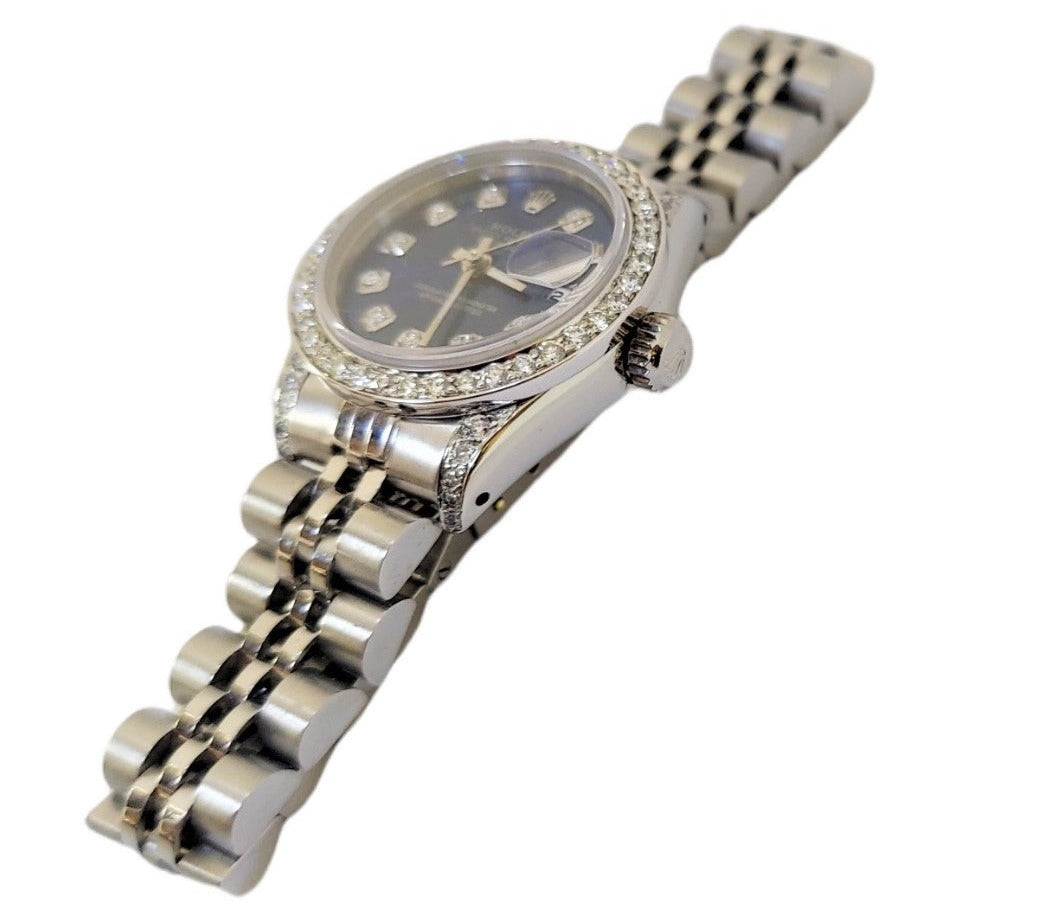 Rolex Ladies 26mm Datejust 69174 Blue Diamond
