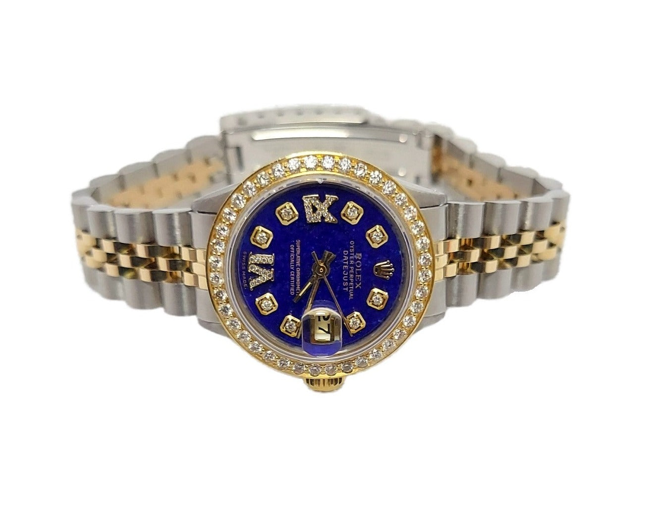 Rolex Ladies 26mm Datejust 6517 Diamond Roman Lapis