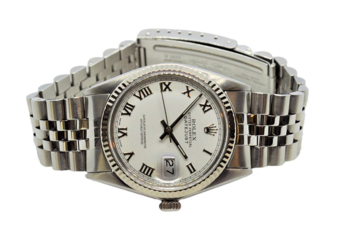 Rolex Mens 36mm Datejust 16014 Roman Numeral