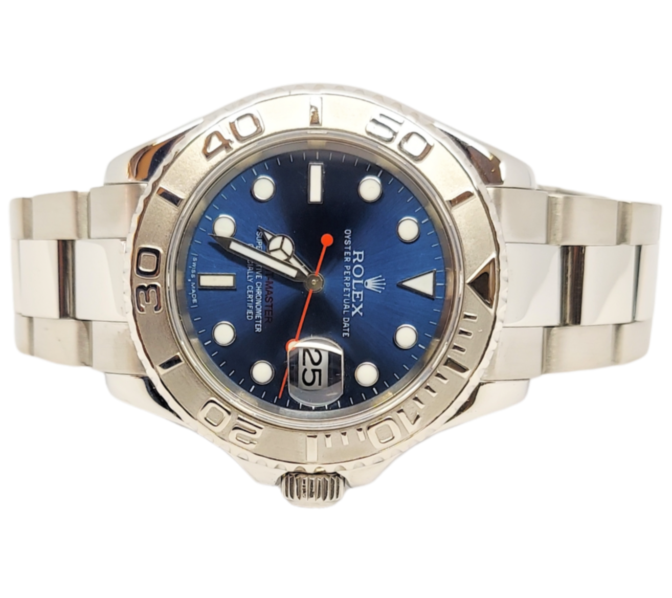 Rolex Mens 40mm Yatchmaster 16622 Oyster steel Blue
