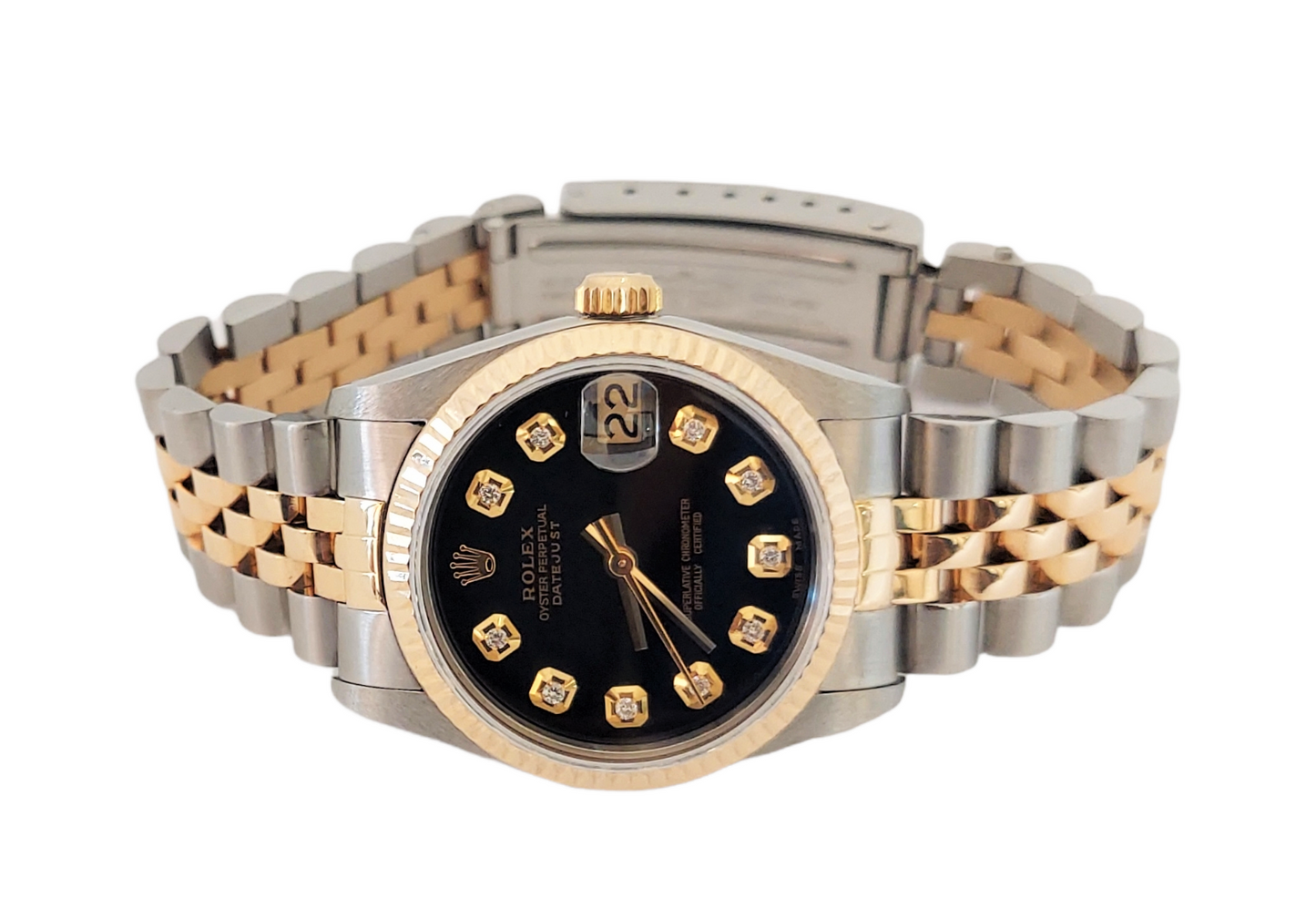 Rolex Ladies 31mm Datejust 68273 Black Diamond