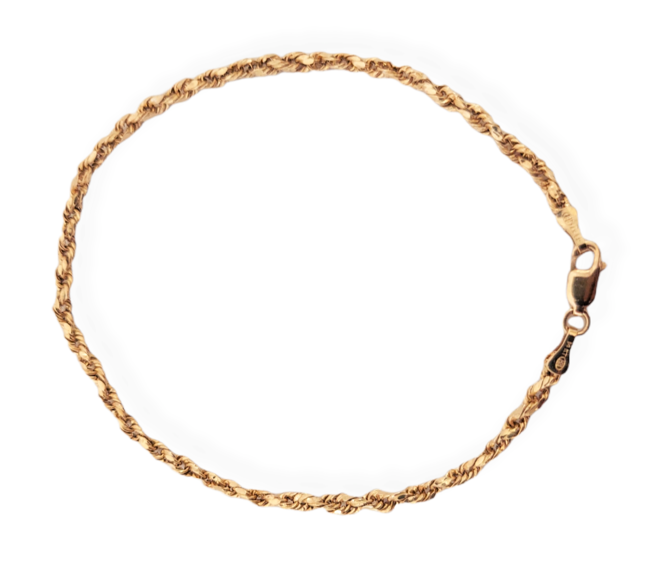 14K Unisex Yellow Gold Rope Bracelet