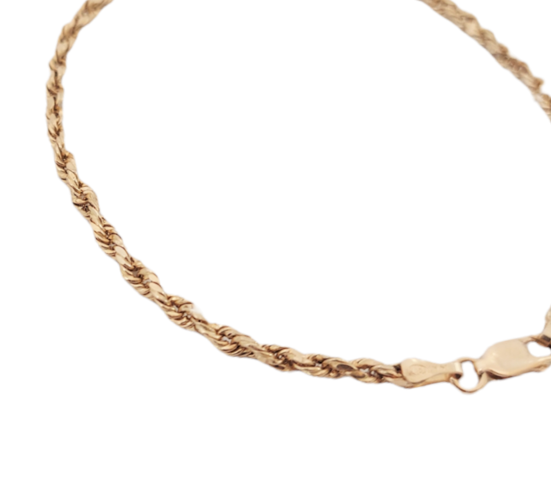 14K Unisex Yellow Gold Rope Bracelet