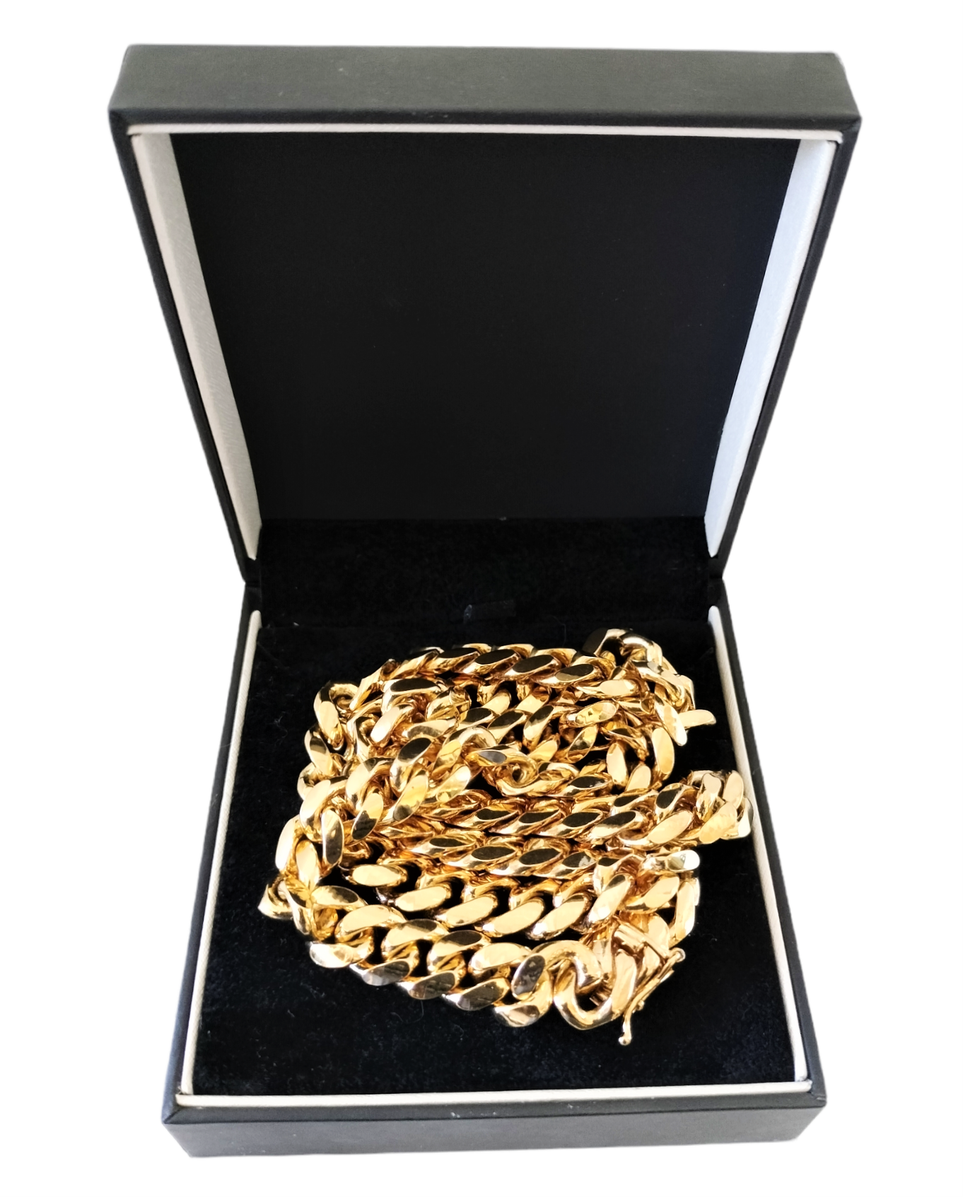 Cuban Link 925 Silver 24k Yellow Gold Plated Necklace