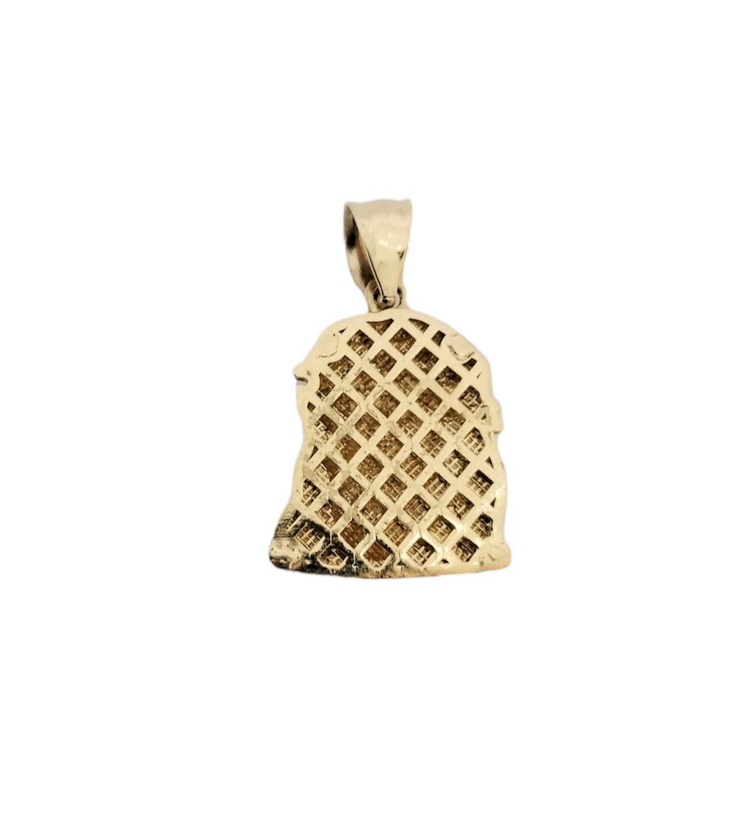 14k Yellow Gold Jesus Face Pendant