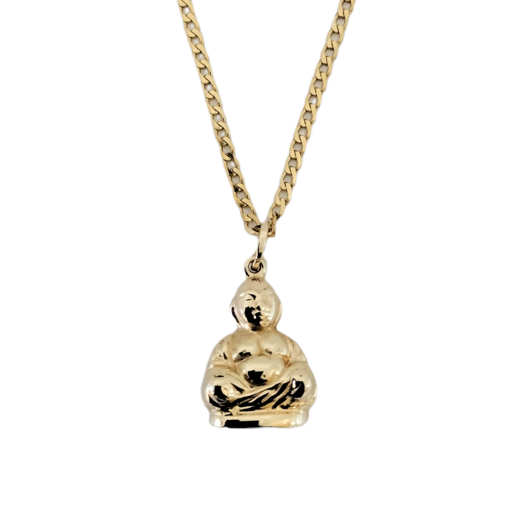14k Yellow Gold Buddha Pendant