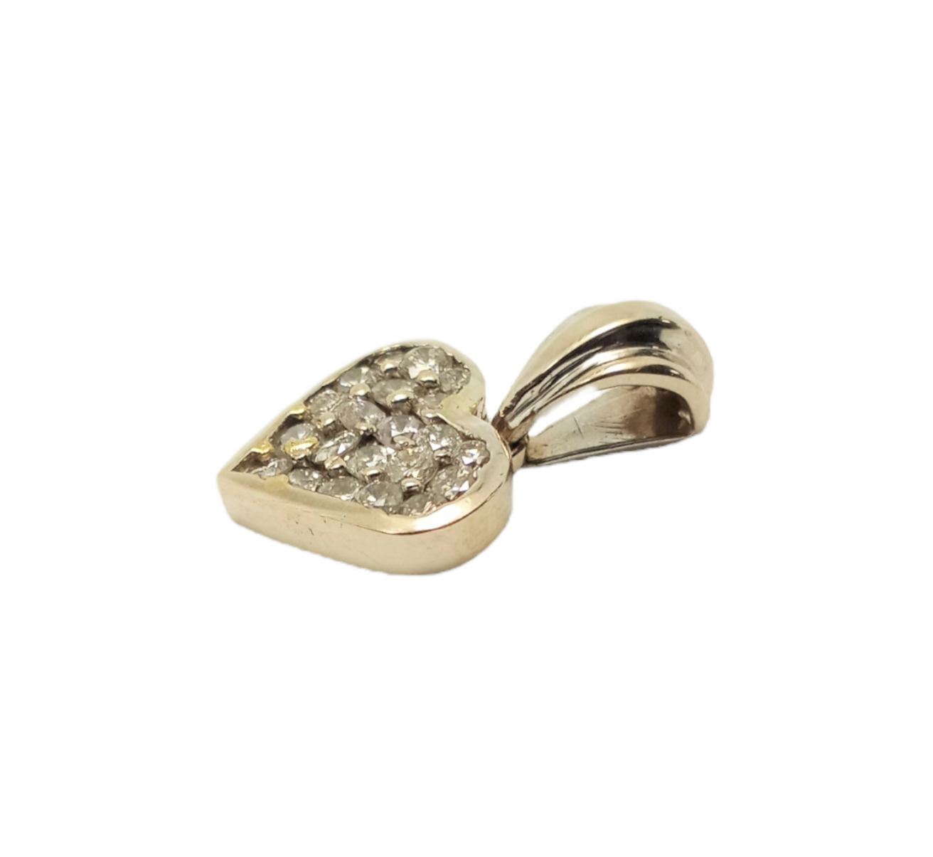 14K White Gold Diamond Heart Pendant
