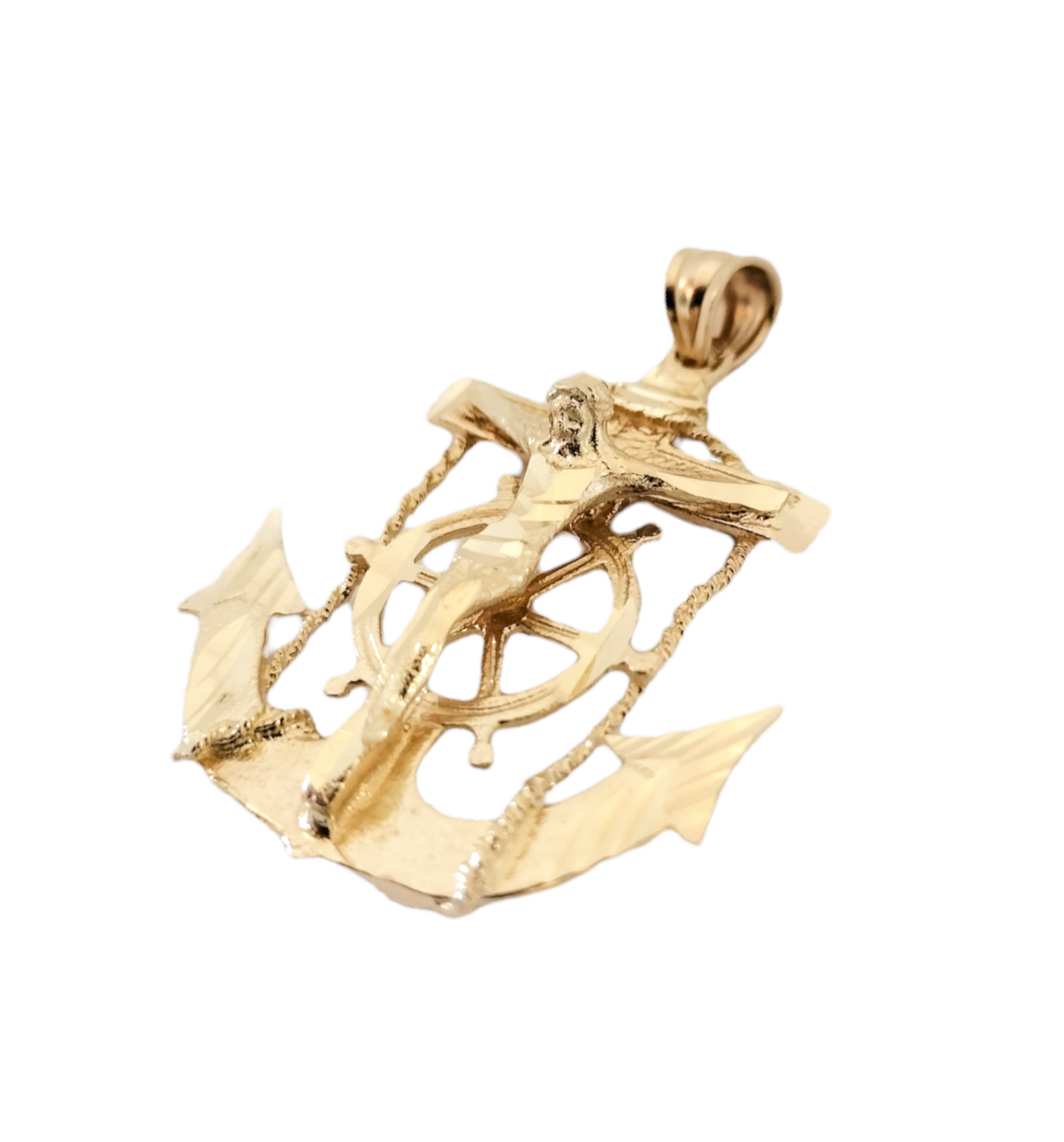 14K Yellow Gold Mariner's Archor Pendant