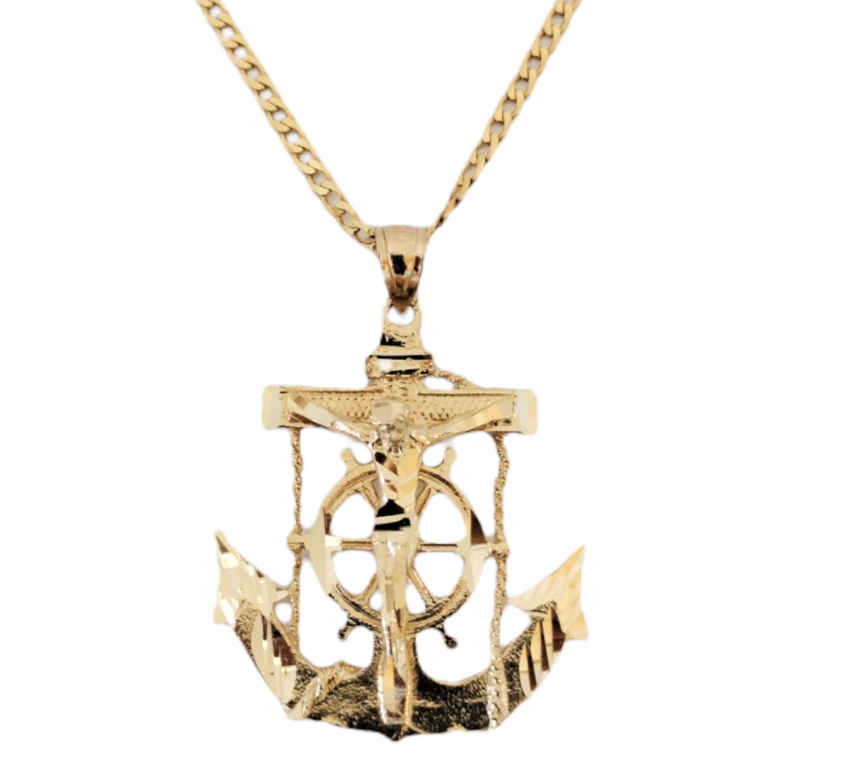 14K Yellow Gold Mariner's Archor Pendant
