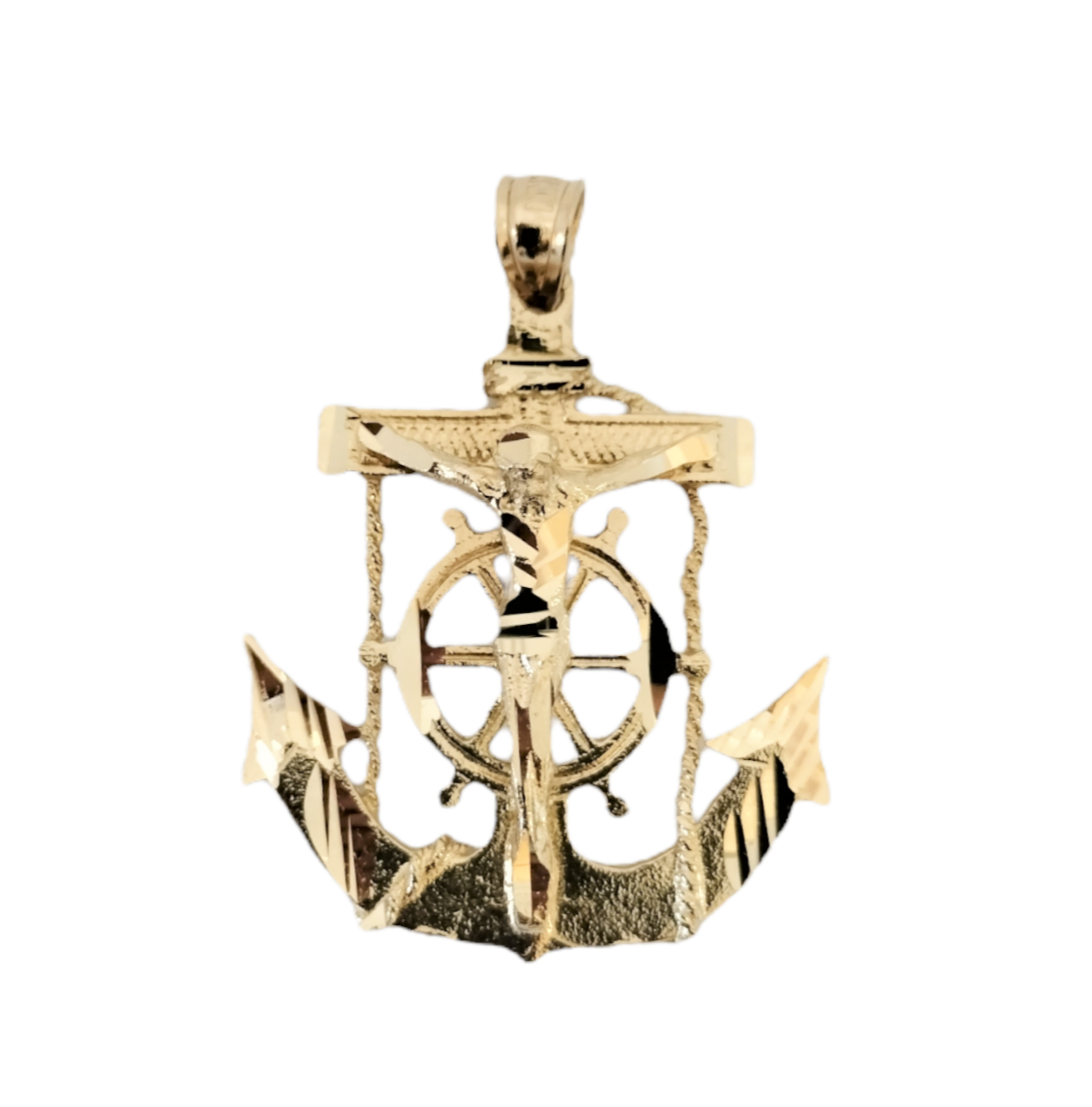 14K Yellow Gold Mariner's Archor Pendant