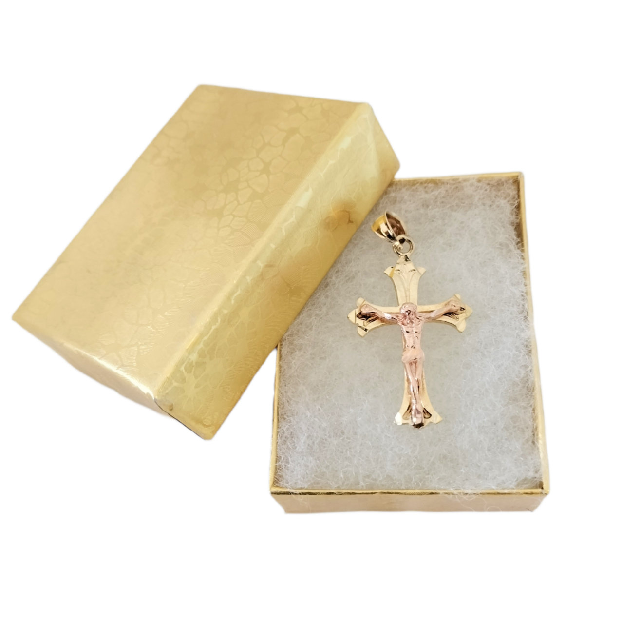 14K Yellow Gold Jesus Cross Pendant
