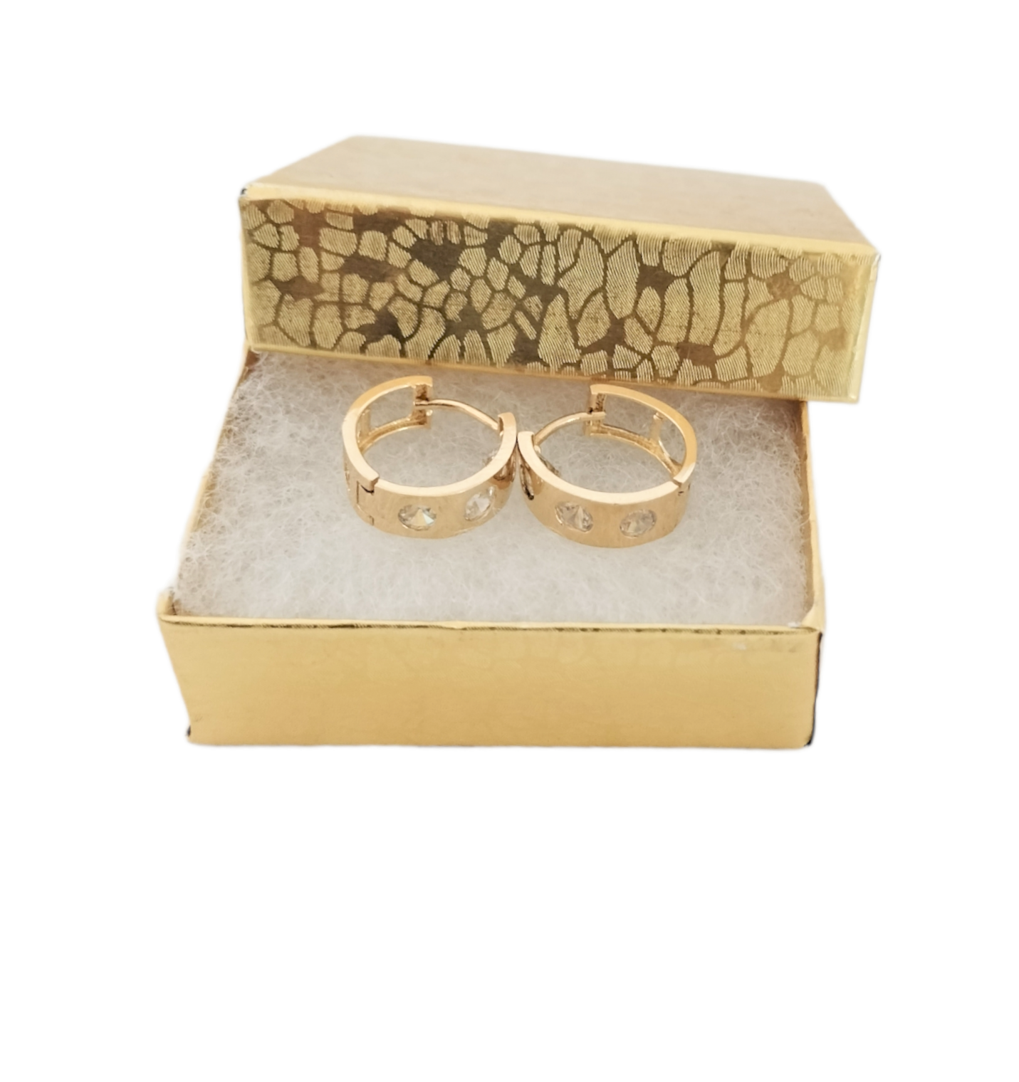 14K Yellow Gold ZC Hoop Earrings