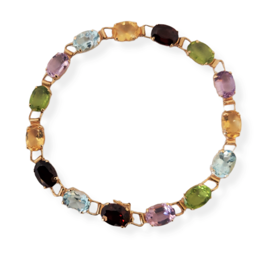 14K Yellow Gold Natural Birthstone Bracelet