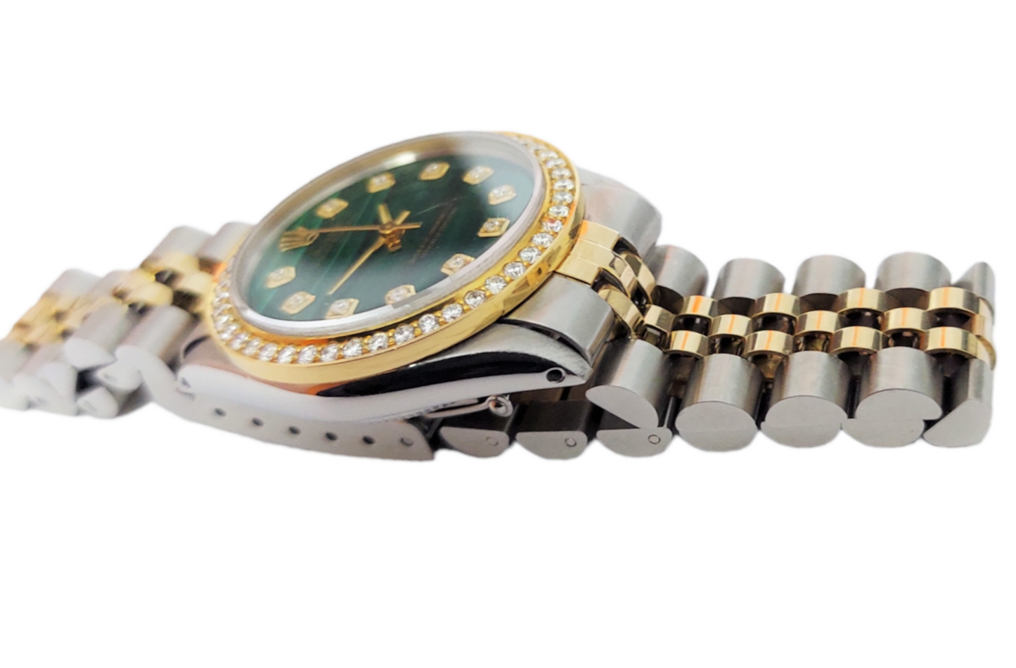 Rolex Ladies 31mm Perpetual 6551 Malachite Green Diamond