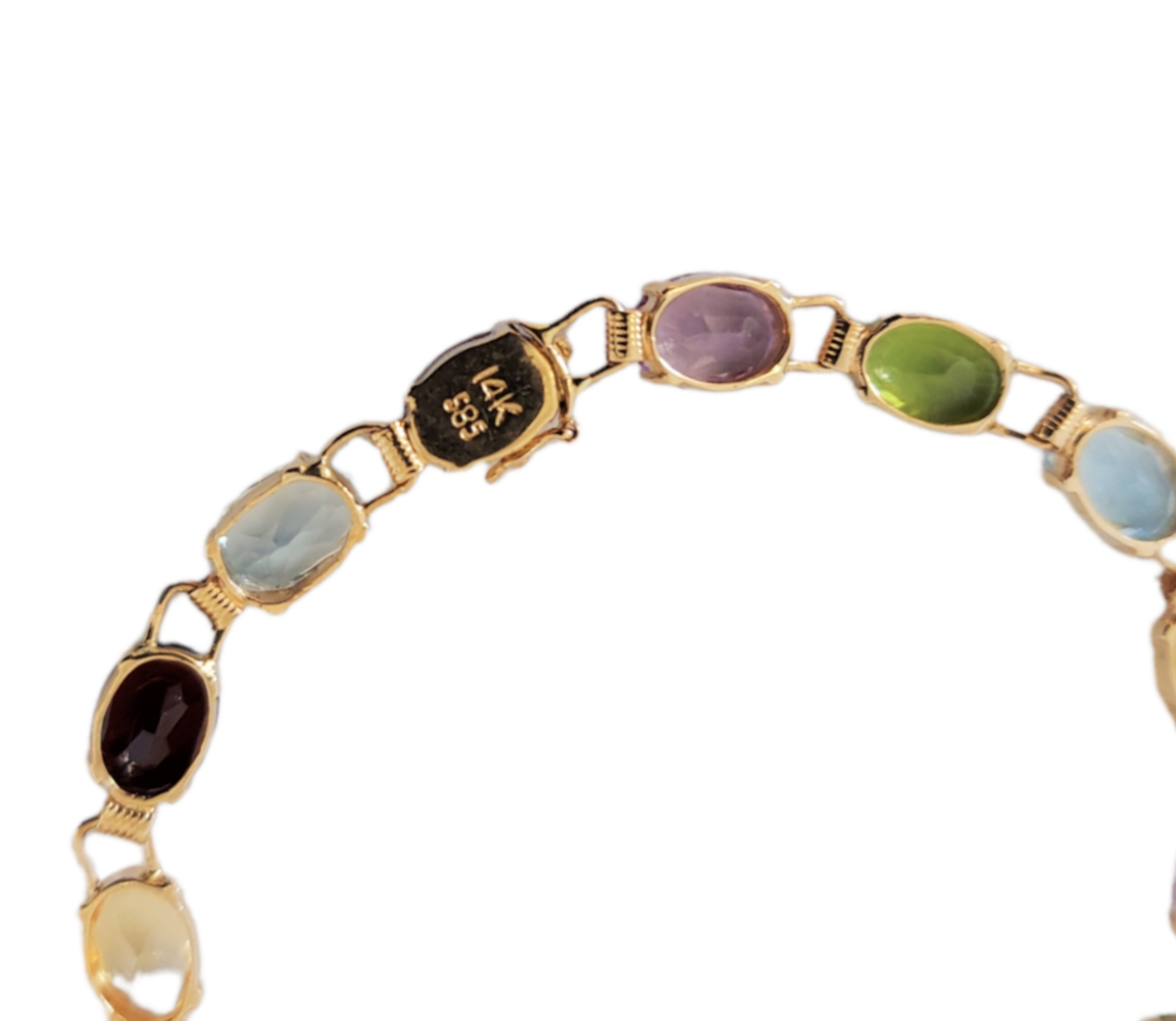 14K Yellow Gold Natural Birthstone Bracelet