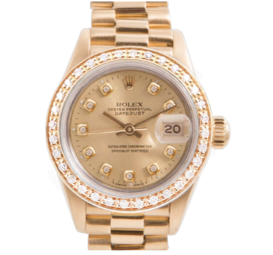 Rolex Ladies 26mm Datejust 6917 Champagne Diamond Presidential