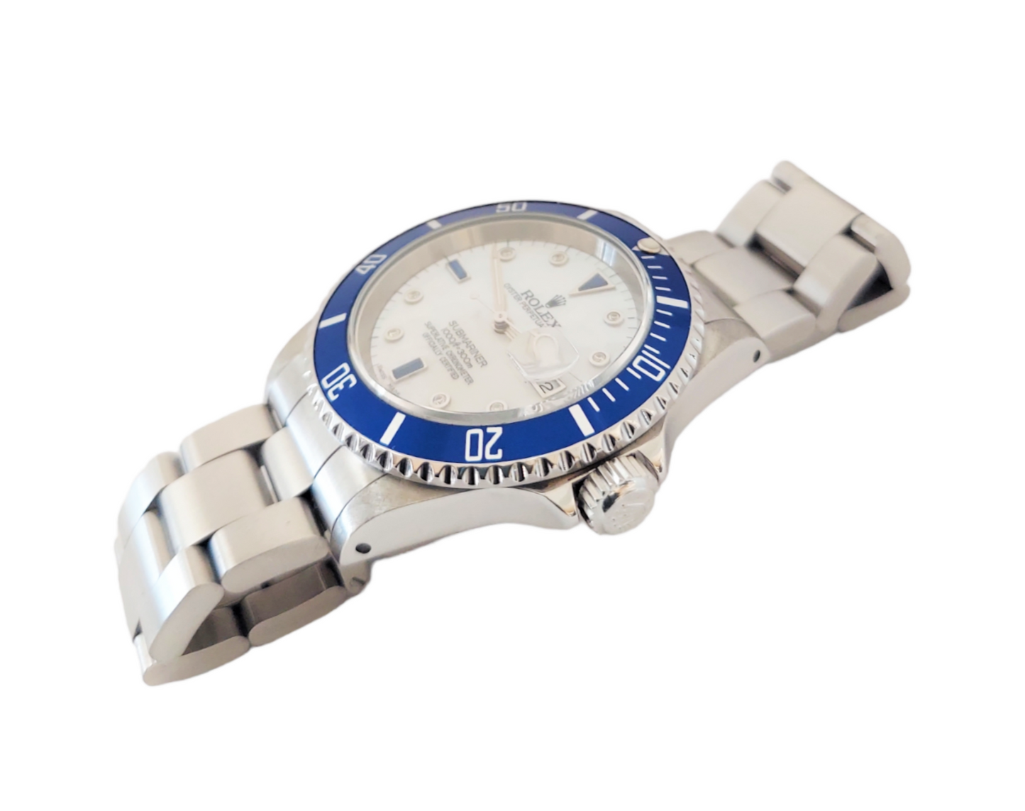 Rolex Mens 16610 Submariner 41mm MOP Sapphire Diamond steel oyster